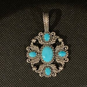 Carolyn Pollack Sterling Silver Pendant with Sleeping Beauty Turquoise